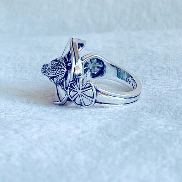 Frog On Lily Pad KC Studio 2011 Barry Kieselstein Cord Sterling Silver Ring - Picture 9 of 15